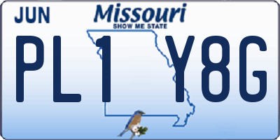 MO license plate PL1Y8G