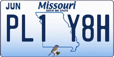 MO license plate PL1Y8H