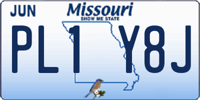 MO license plate PL1Y8J