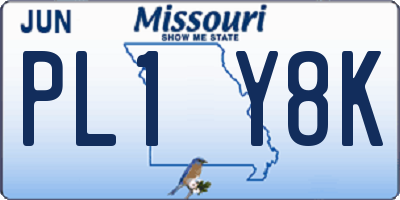MO license plate PL1Y8K