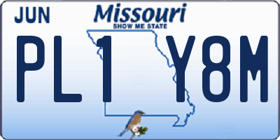 MO license plate PL1Y8M