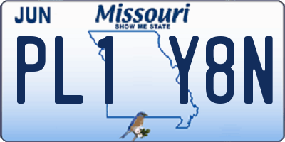 MO license plate PL1Y8N