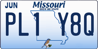 MO license plate PL1Y8Q