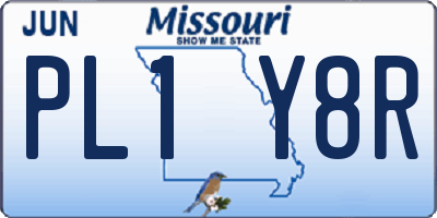 MO license plate PL1Y8R