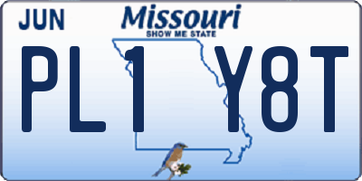 MO license plate PL1Y8T