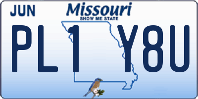MO license plate PL1Y8U