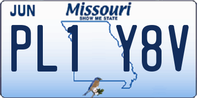 MO license plate PL1Y8V