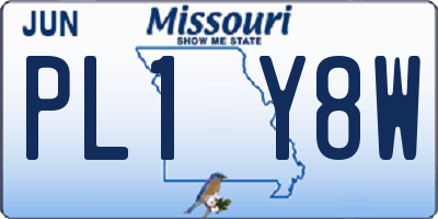 MO license plate PL1Y8W