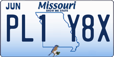 MO license plate PL1Y8X