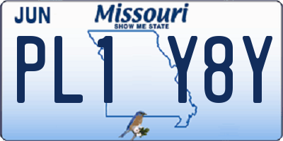 MO license plate PL1Y8Y