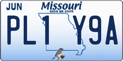 MO license plate PL1Y9A