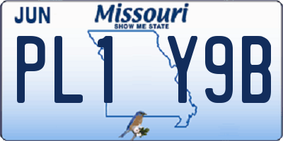 MO license plate PL1Y9B