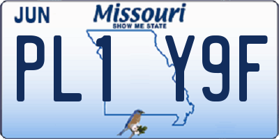 MO license plate PL1Y9F