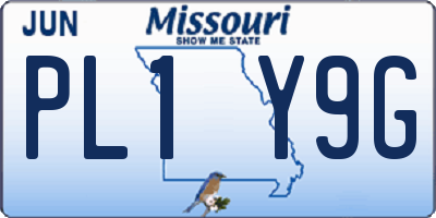 MO license plate PL1Y9G