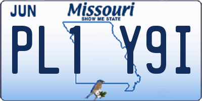 MO license plate PL1Y9I