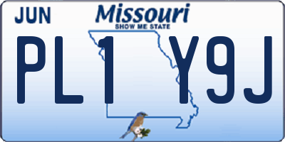 MO license plate PL1Y9J