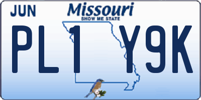 MO license plate PL1Y9K
