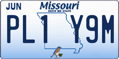 MO license plate PL1Y9M
