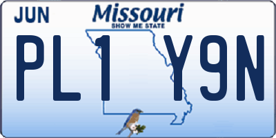 MO license plate PL1Y9N