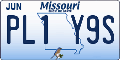 MO license plate PL1Y9S