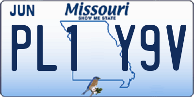 MO license plate PL1Y9V