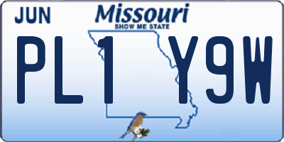 MO license plate PL1Y9W