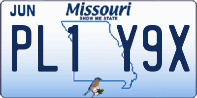 MO license plate PL1Y9X