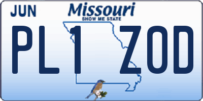 MO license plate PL1Z0D