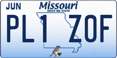 MO license plate PL1Z0F