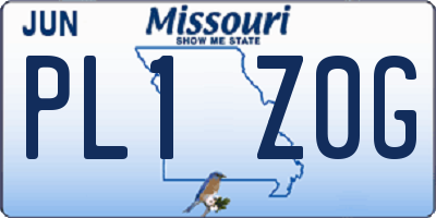 MO license plate PL1Z0G