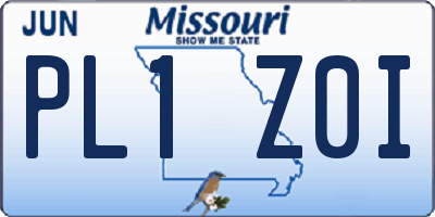 MO license plate PL1Z0I