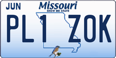 MO license plate PL1Z0K