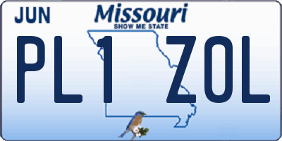 MO license plate PL1Z0L