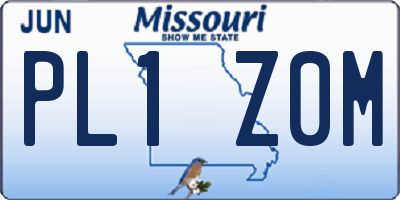 MO license plate PL1Z0M
