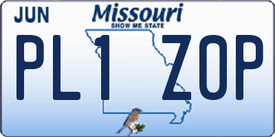 MO license plate PL1Z0P