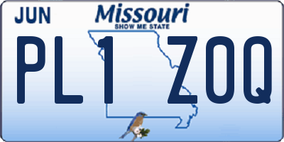 MO license plate PL1Z0Q