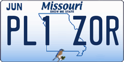 MO license plate PL1Z0R