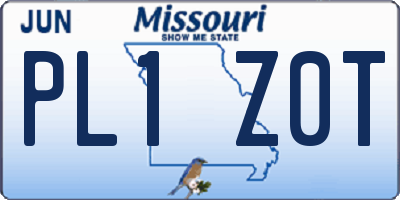MO license plate PL1Z0T