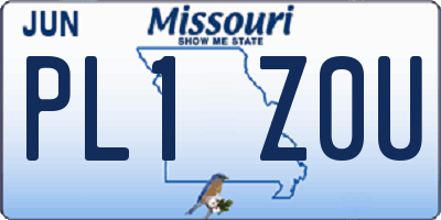 MO license plate PL1Z0U