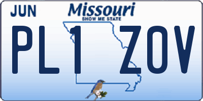 MO license plate PL1Z0V