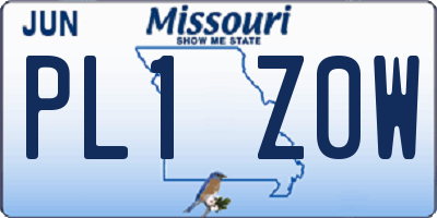 MO license plate PL1Z0W