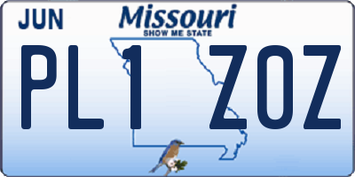 MO license plate PL1Z0Z