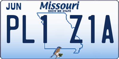 MO license plate PL1Z1A