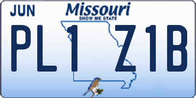 MO license plate PL1Z1B