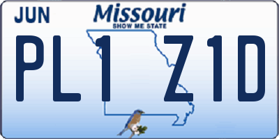 MO license plate PL1Z1D