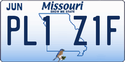 MO license plate PL1Z1F