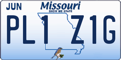 MO license plate PL1Z1G