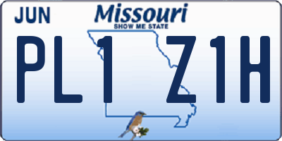 MO license plate PL1Z1H
