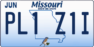 MO license plate PL1Z1I