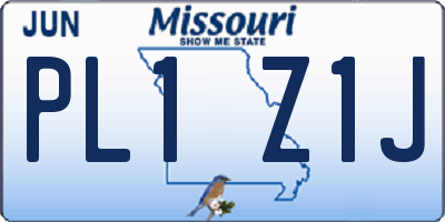 MO license plate PL1Z1J